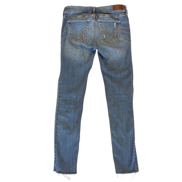 Hollister Women's Low Rise Super Skinny Distressed Ripped Jeans Size 7R - Picture 6 of 8